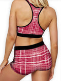 Red Plaid Ellie Sports Bra