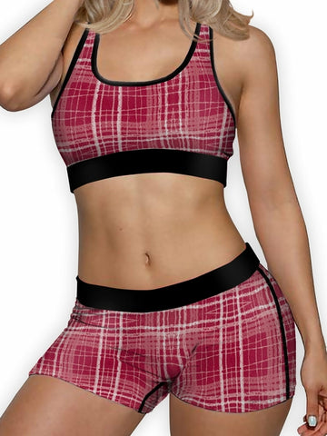 Red Plaid Ellie Sports Bra